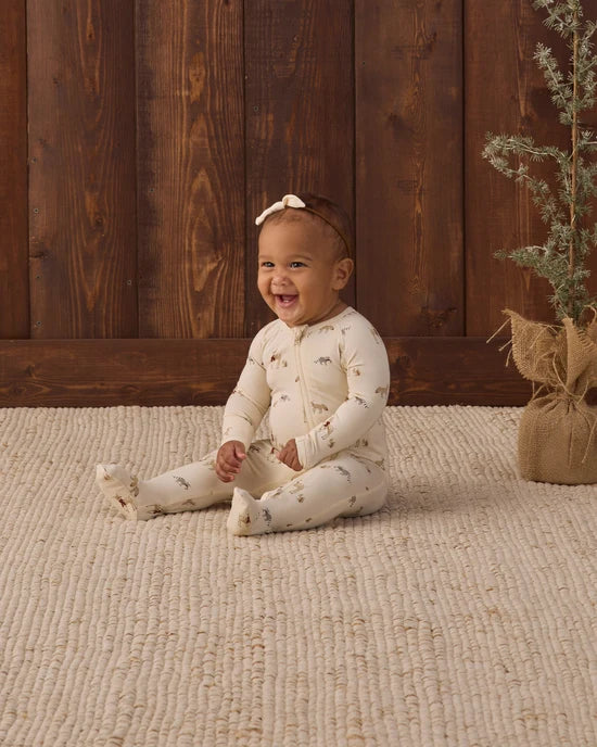 Bamboo Zip Footie | Forest Friends | Quincy Mae