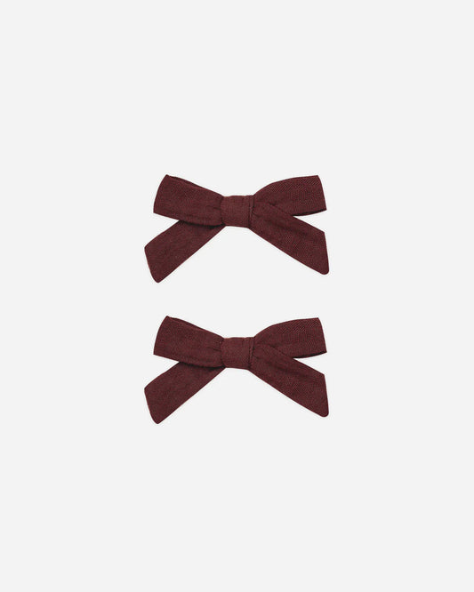 Bow Clips, Set of 2 | Burgundy | Rylee & Cru