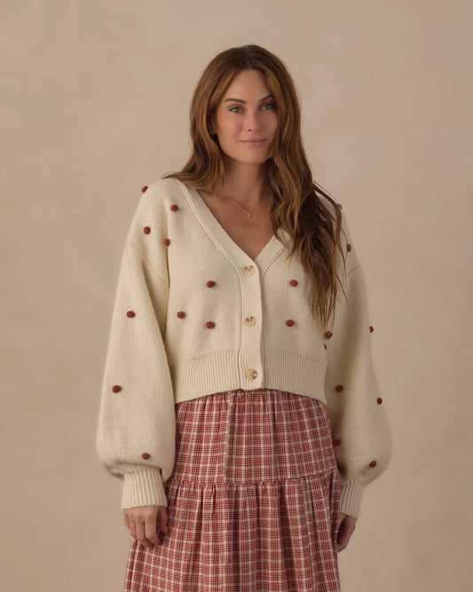 Women's Boxy Crop Cardigan | Ruby Bobble | Rylee & Cru