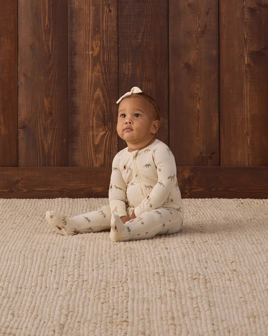 Bamboo Zip Footie | Forest Friends | Quincy Mae
