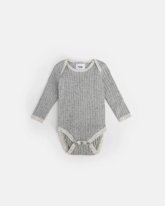 Hug Me Long Sleeve Bodysuit | Light Heather Grey | 7AM