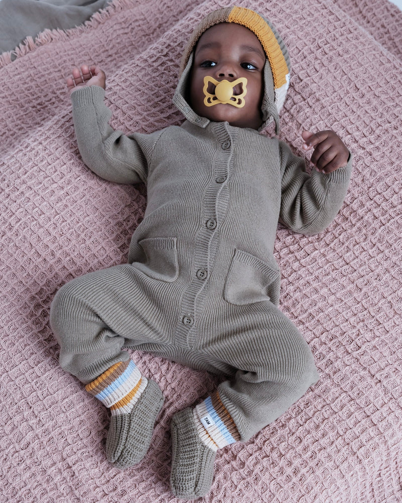 Chunky Long Sleeve Ribbed Jumpsuit | Olive | 7AM