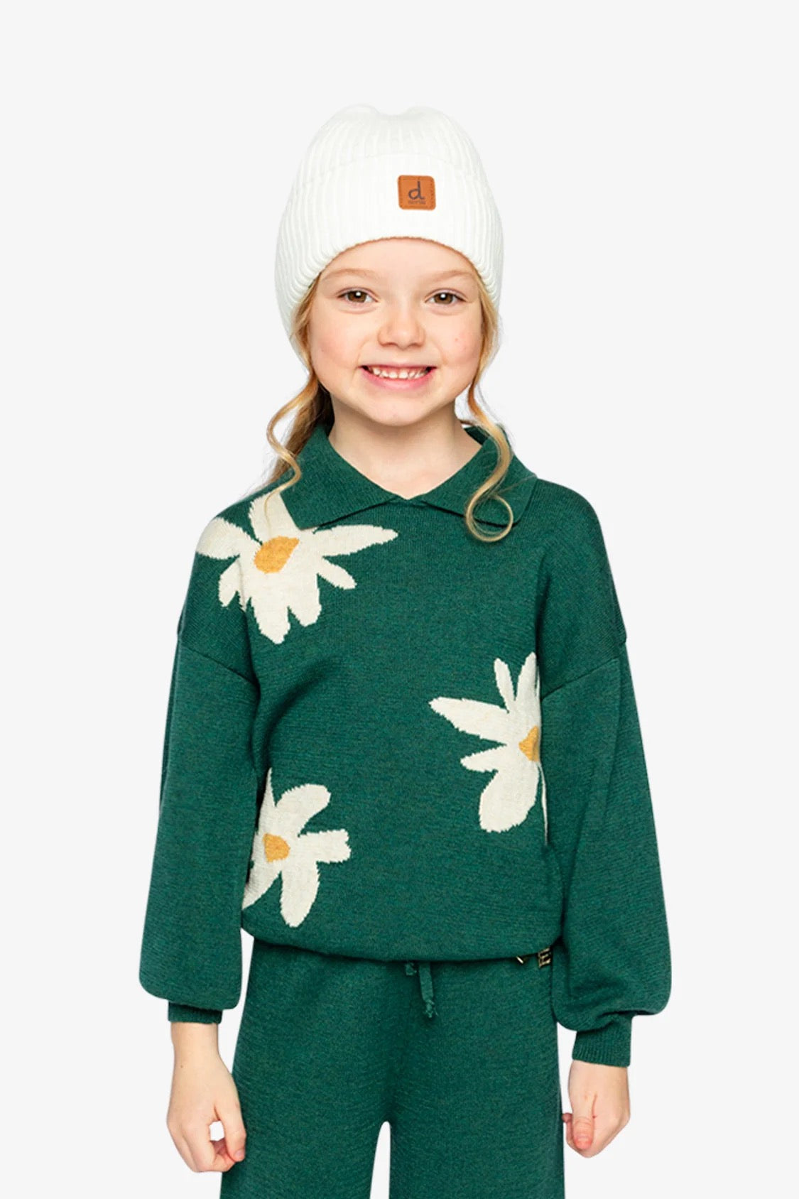 Knitted Sweater | Jasper Green | Deux Par Deux