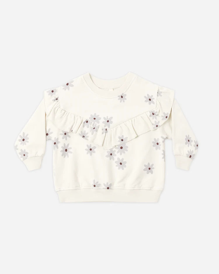 Ruffle Fleece Sweatsuit | Blue Daisy | Quincy Mae