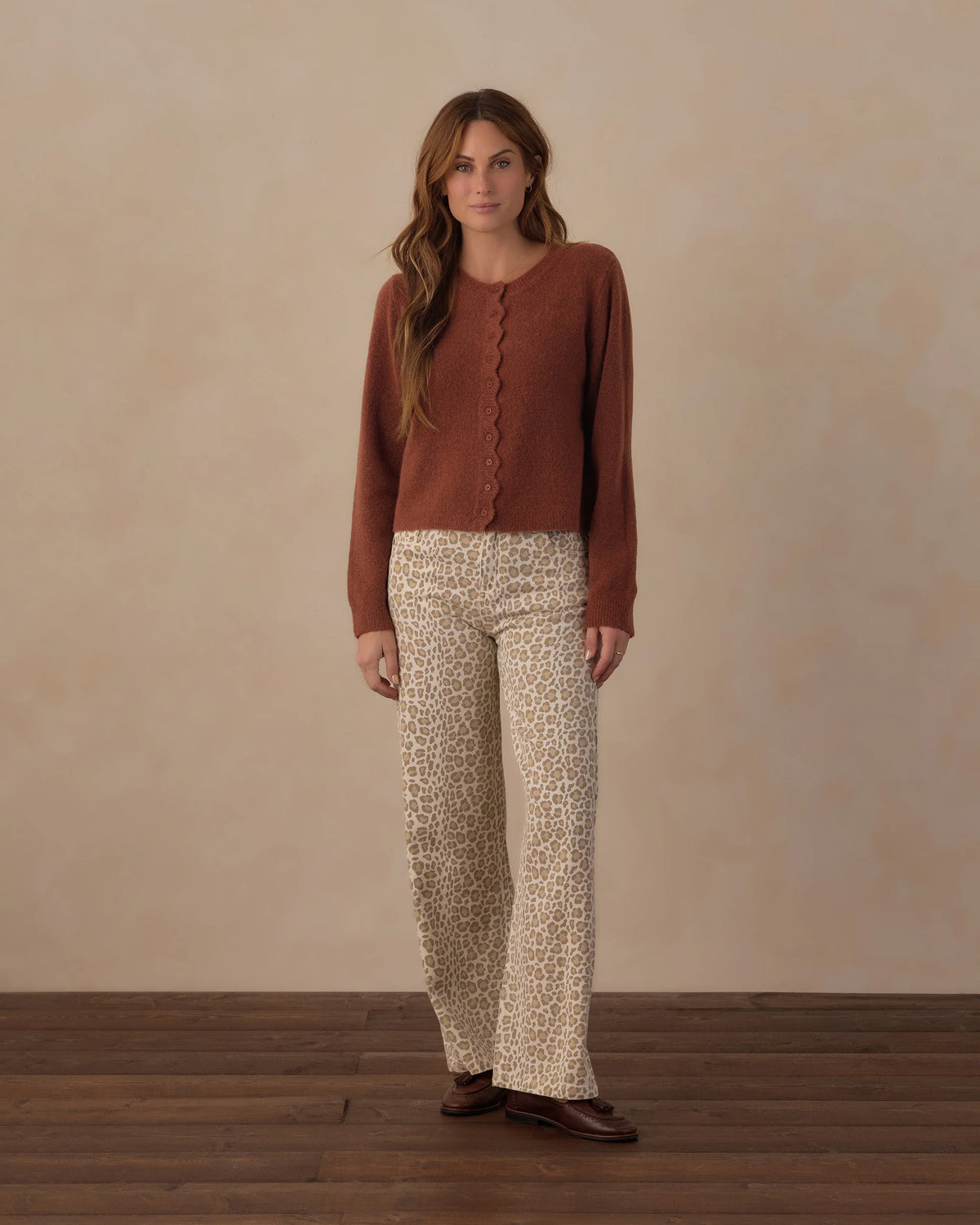 Women's Scallop Cardigan | Brick | Rylee & Cru