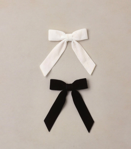 Velvet Bows Set | Black & Ivory | Noralee