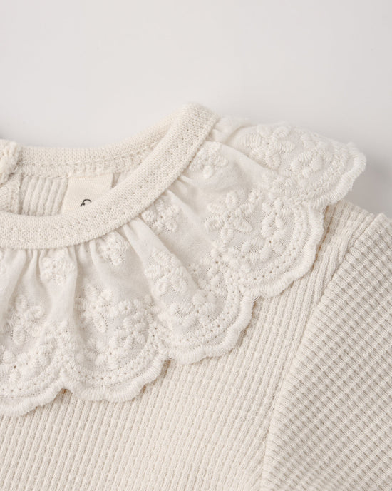 Ruffle Collar Bodysuit | Natural | Quincy Mae