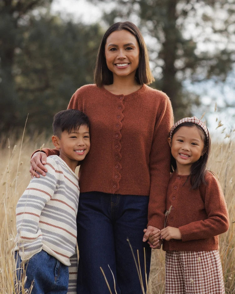 Women's Scallop Cardigan | Brick | Rylee & Cru