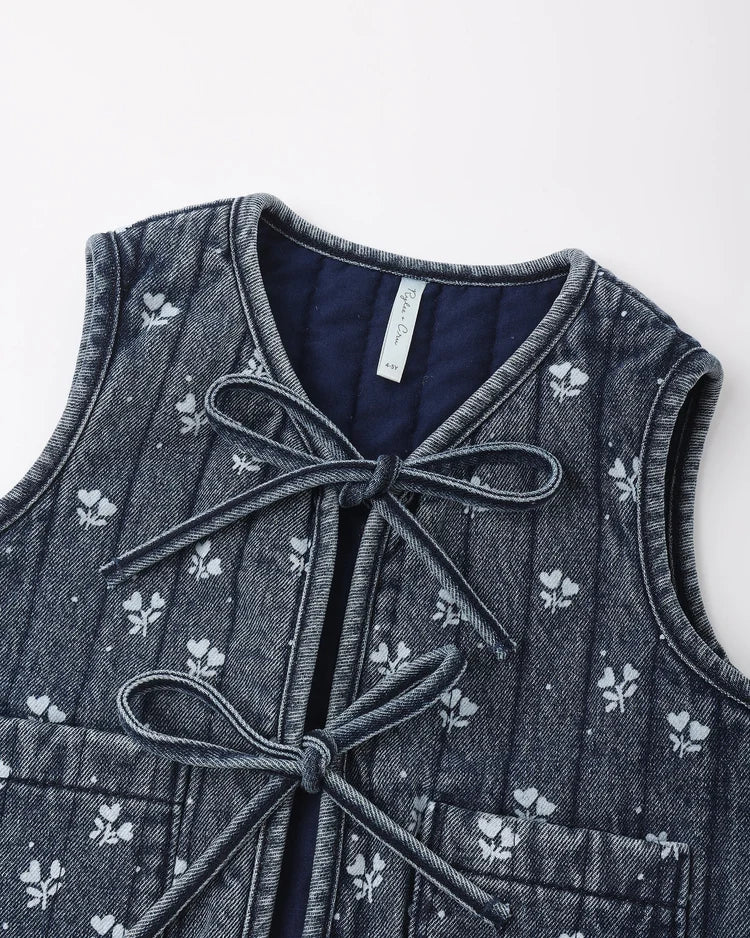 Denim Vest | Heart Ditsy | Rylee & Cru