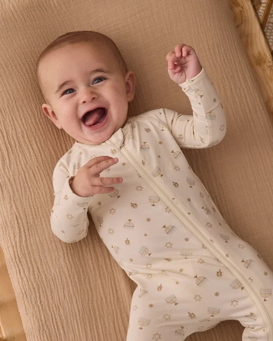Bamboo Zip Footie | Hanukkah | Quincy Mae