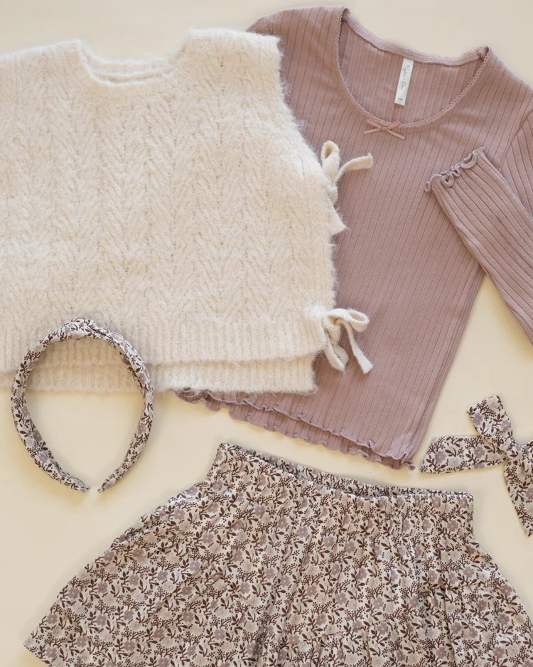 Bow Sweater Vest | Ivory | Rylee & Cru