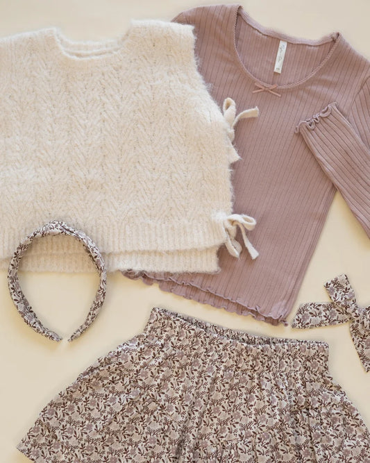 Bow Sweater Vest | Ivory | Rylee & Cru