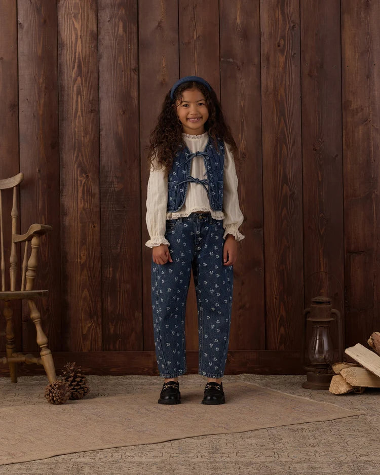 Denim Vest | Heart Ditsy | Rylee & Cru