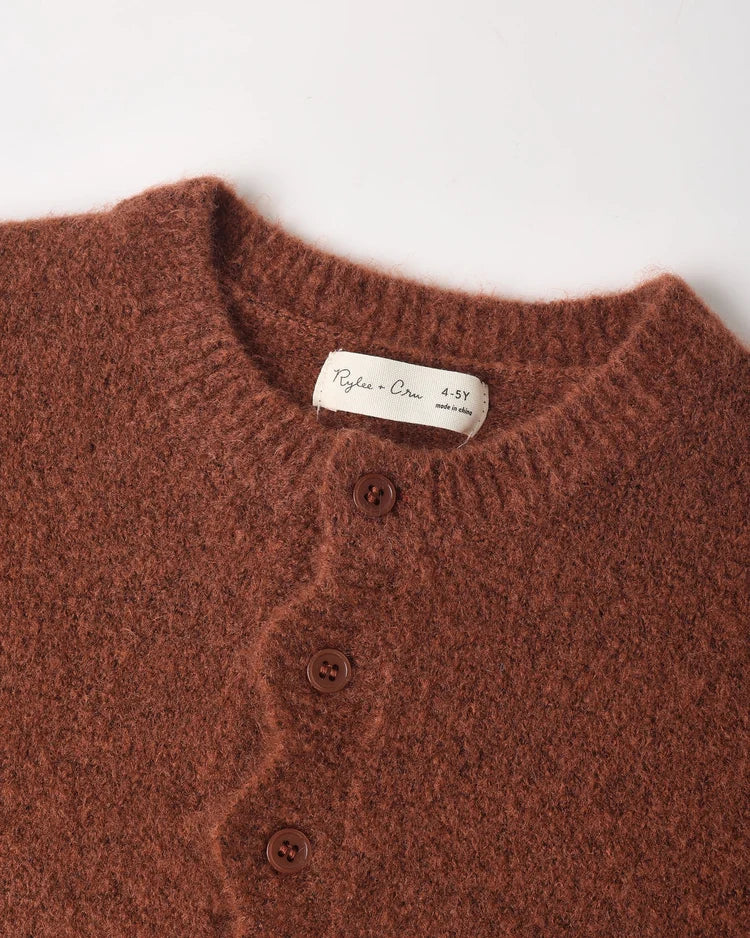 Scallop Cardigan | Brick | Rylee & Cru