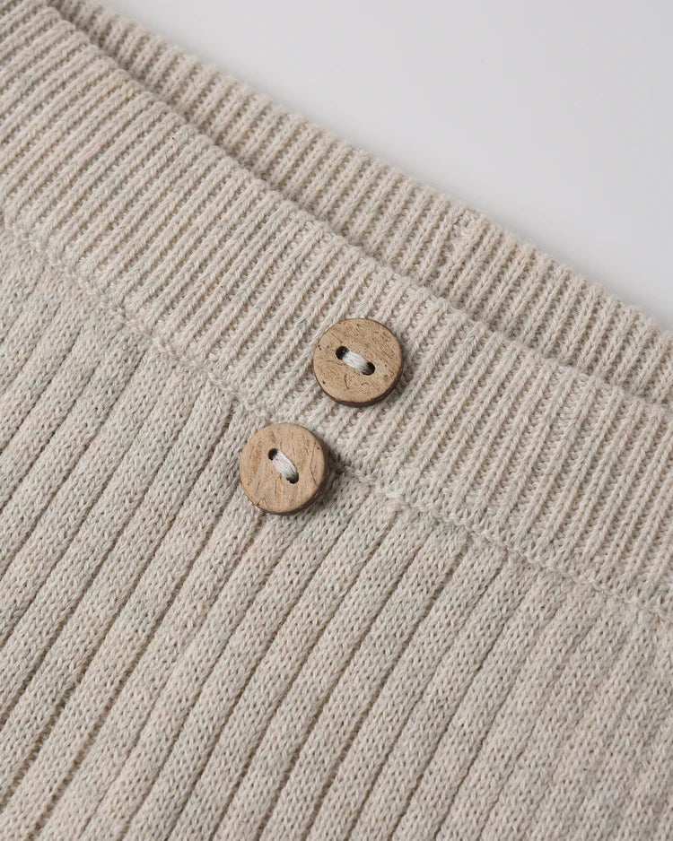 Rib Knit Legging | Heathered Oatmeal | Quincy Mae
