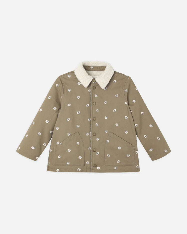 Long Chore Coat | Embroidered Daisies | Rylee & Cru