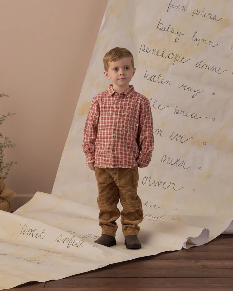 Collared Long Sleeve Shirt | Vintage Plaid | Rylee & Cru