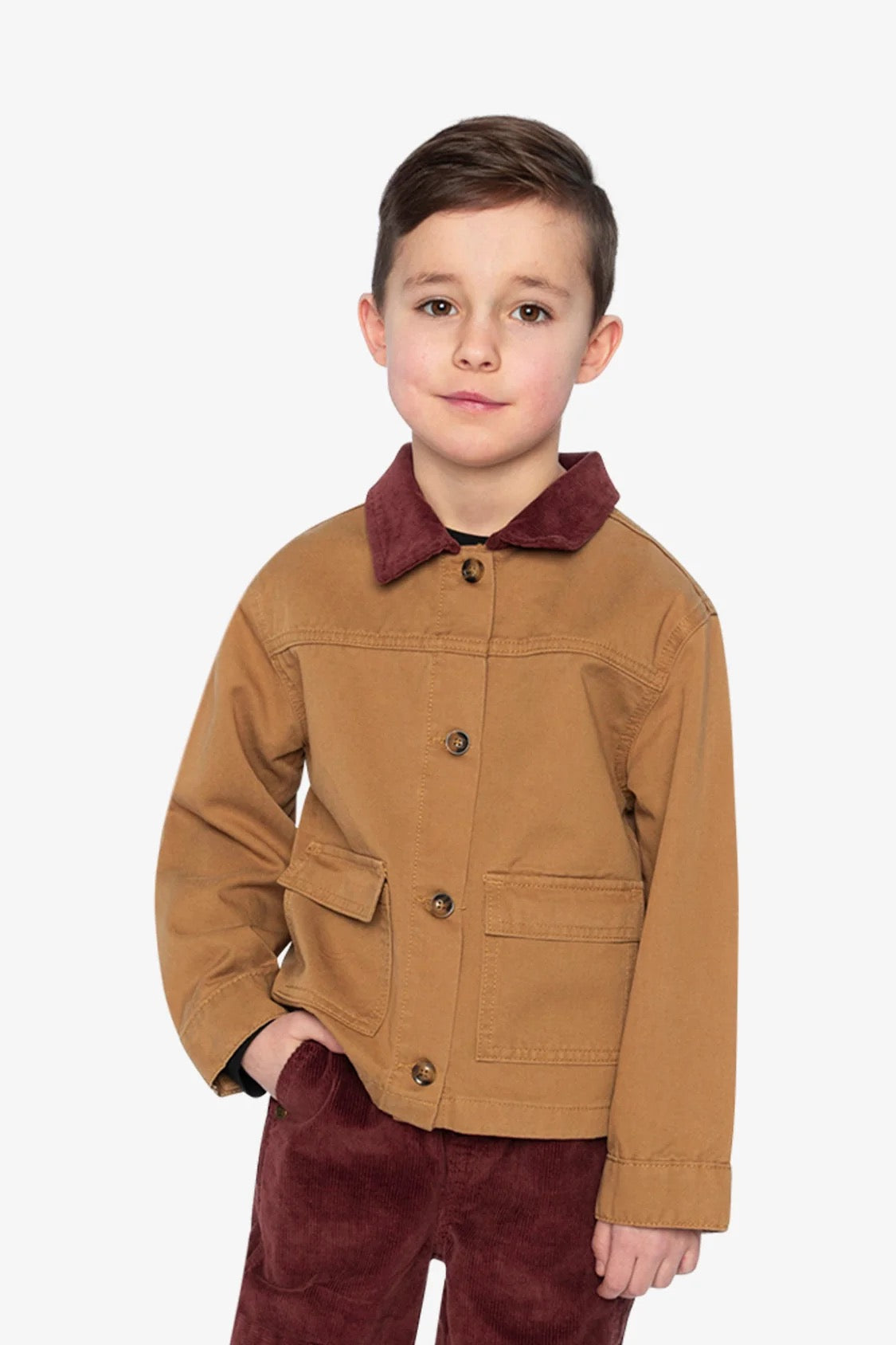 Barn Jacket | Brown Yellow | Deux Par Deux