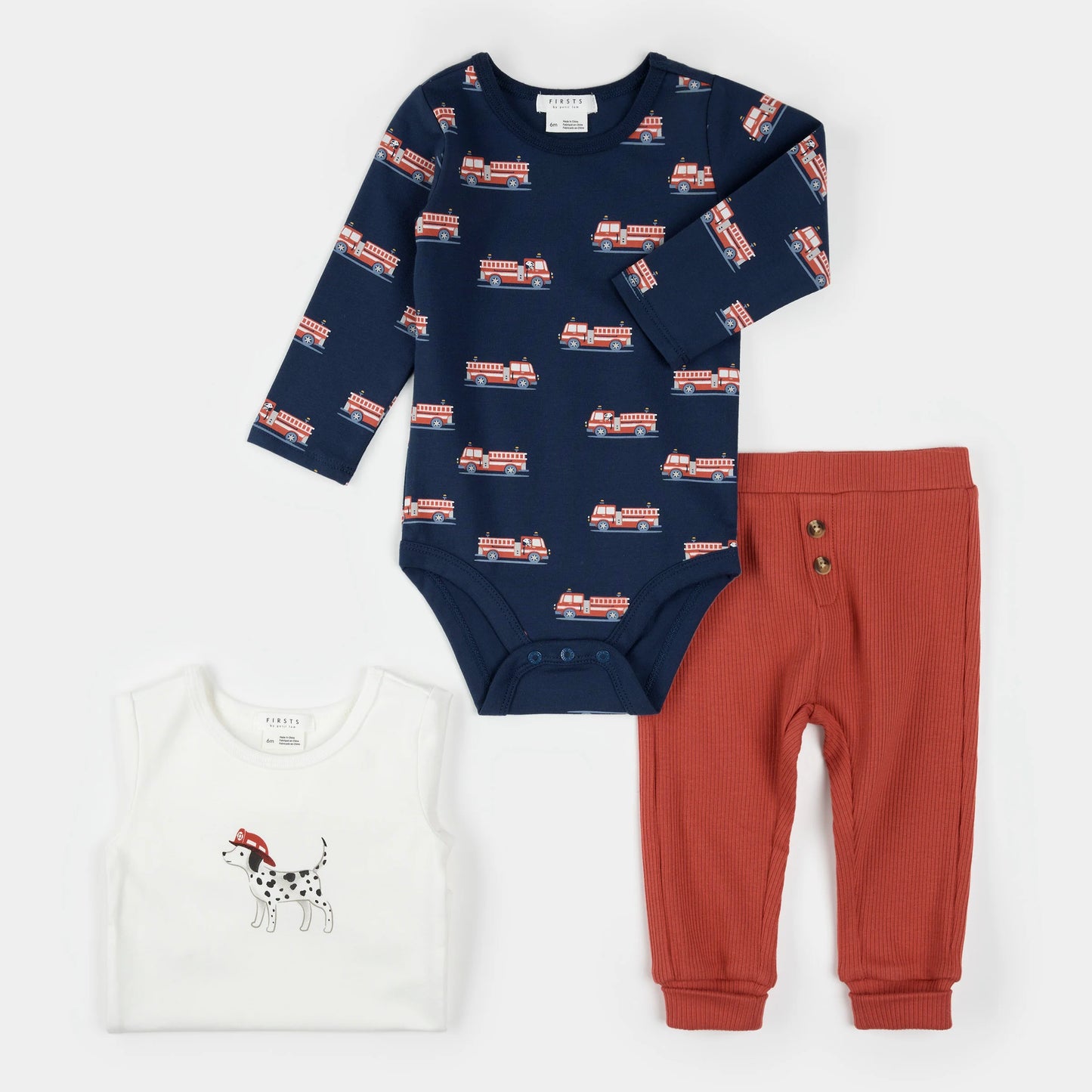 3pc Set | Fire Truck Print | Petit Lem