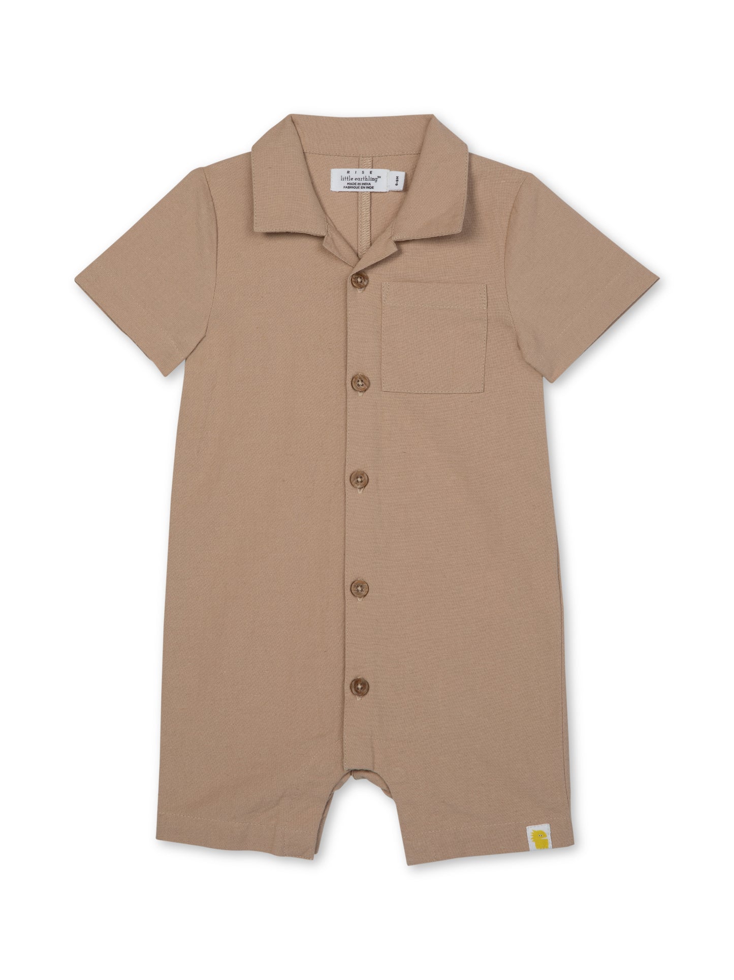 Shirt Romper | Light Brown | Rise Little Earthlings