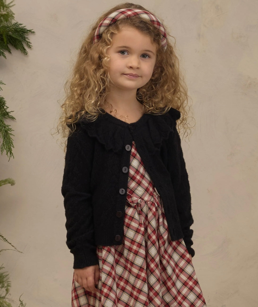 Ruffle Cardigan Sweater | Black | Noralee