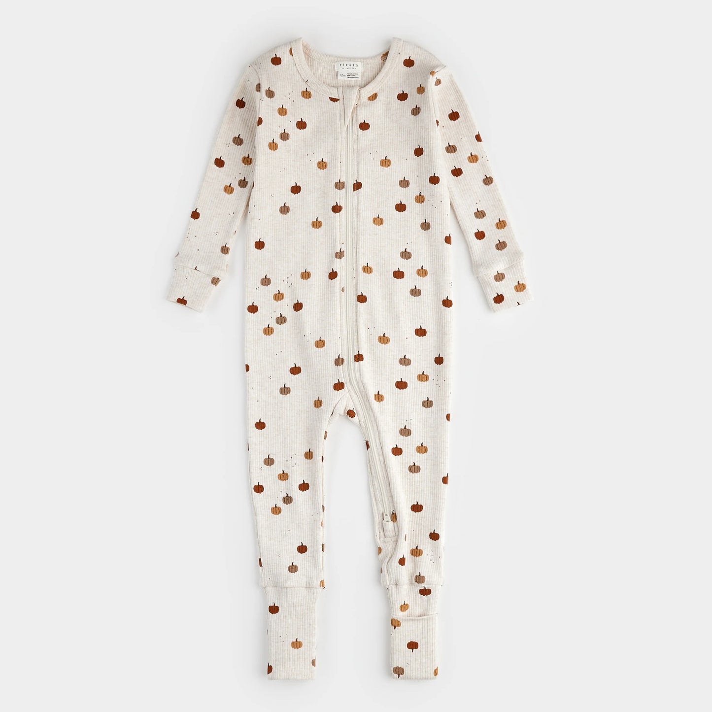 Convertible Sleeper | Pumpkin Print on Heathered Oatmeal | Petit Lem