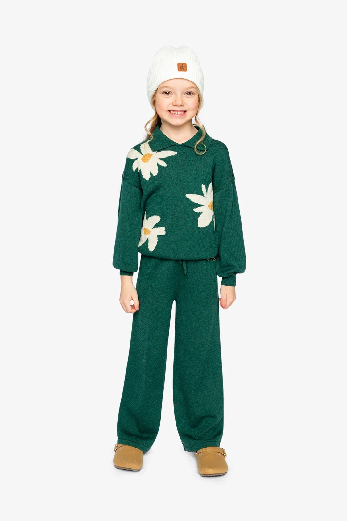 Knitted Sweater | Jasper Green | Deux Par Deux