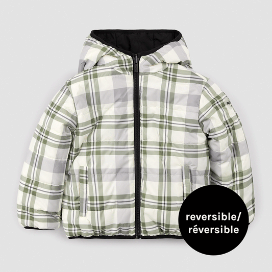 Reversible Jacket | Winter Moss Plaid Print on Black | Miles the Label