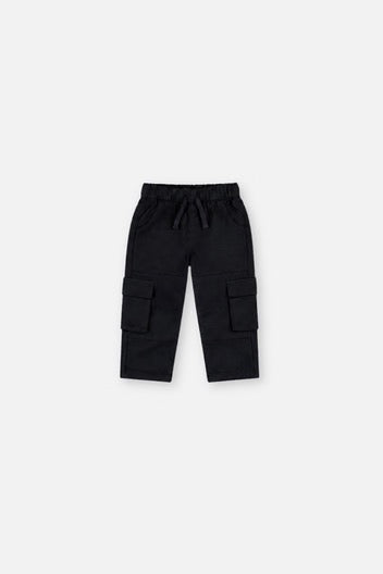 Baby Twill Pants with Cargo Pockets | Dark Blue | Deux Par Deux