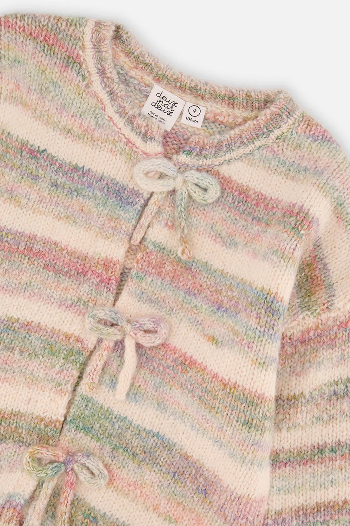 Knitted Cardigan | Mauve & Blue | Deux Par Deux