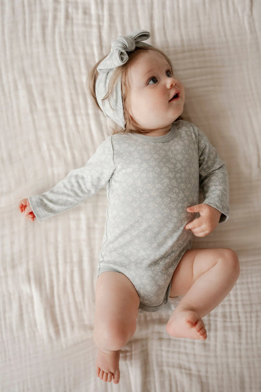 Organic Cotton Long Sleeve Bodysuit | Jamie Kay | Rosalie Fields Bluefox