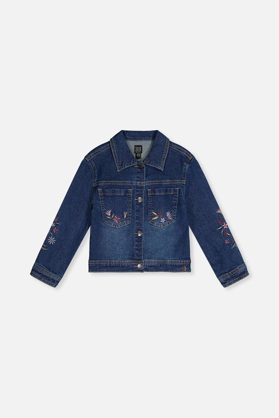 Embroidered Denim Jacket | Light Blue Denim | Deux Par Deux