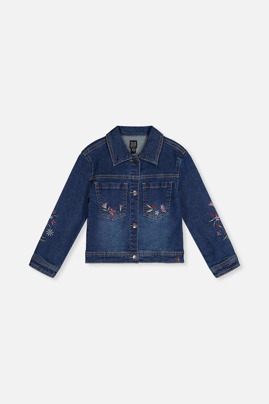 Embroidered Denim Jacket | Light Blue Denim | Deux Par Deux