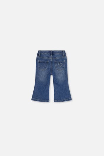 Baby Embroidered Boot Leg Jeans | Navy Blue | Deux Par Deux