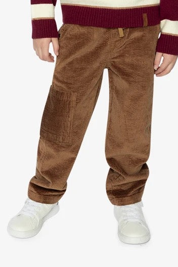 Stretch Corduroy Pants with Cargo Pockets | Brown Sugar | Deux Par Deux
