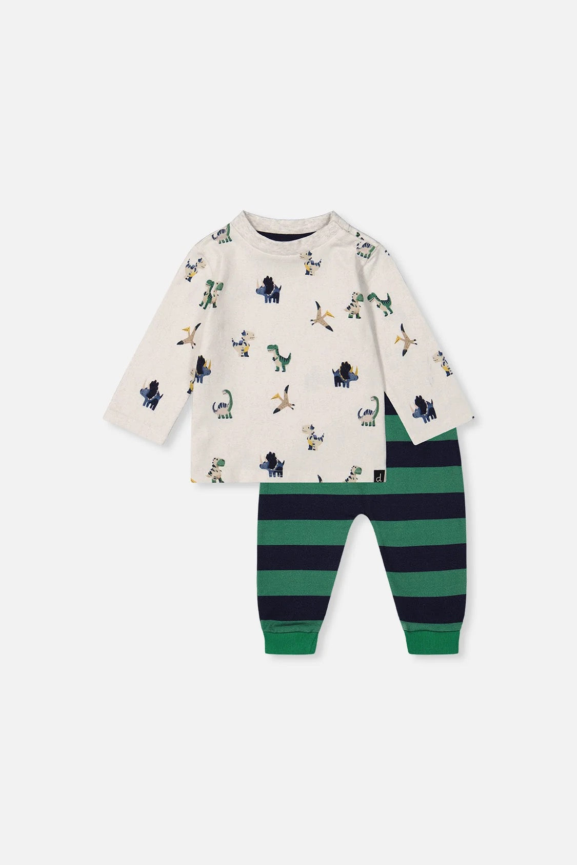 Cotton T-Shirt & Fleece Pant Set | Dinosaurs | Deux Par Deux