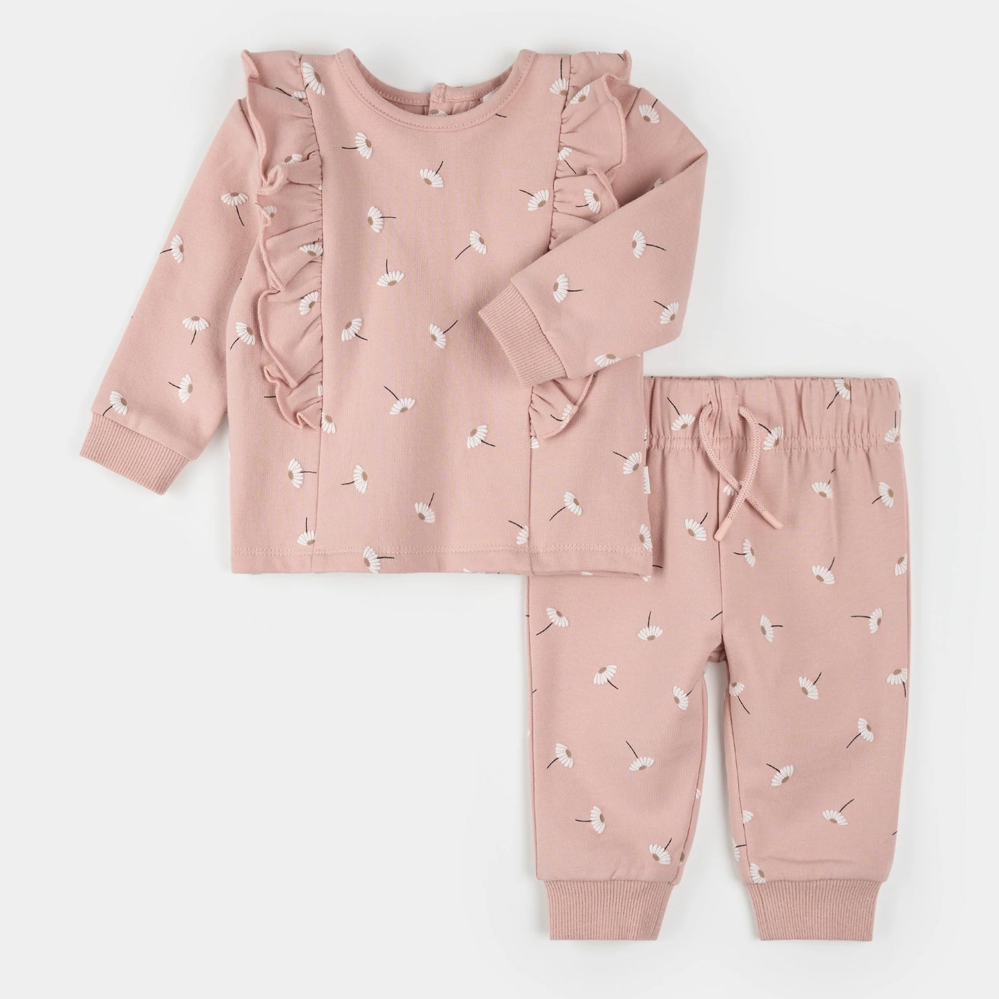 Daisy Print on Rose 2PC Set | Petit Lem
