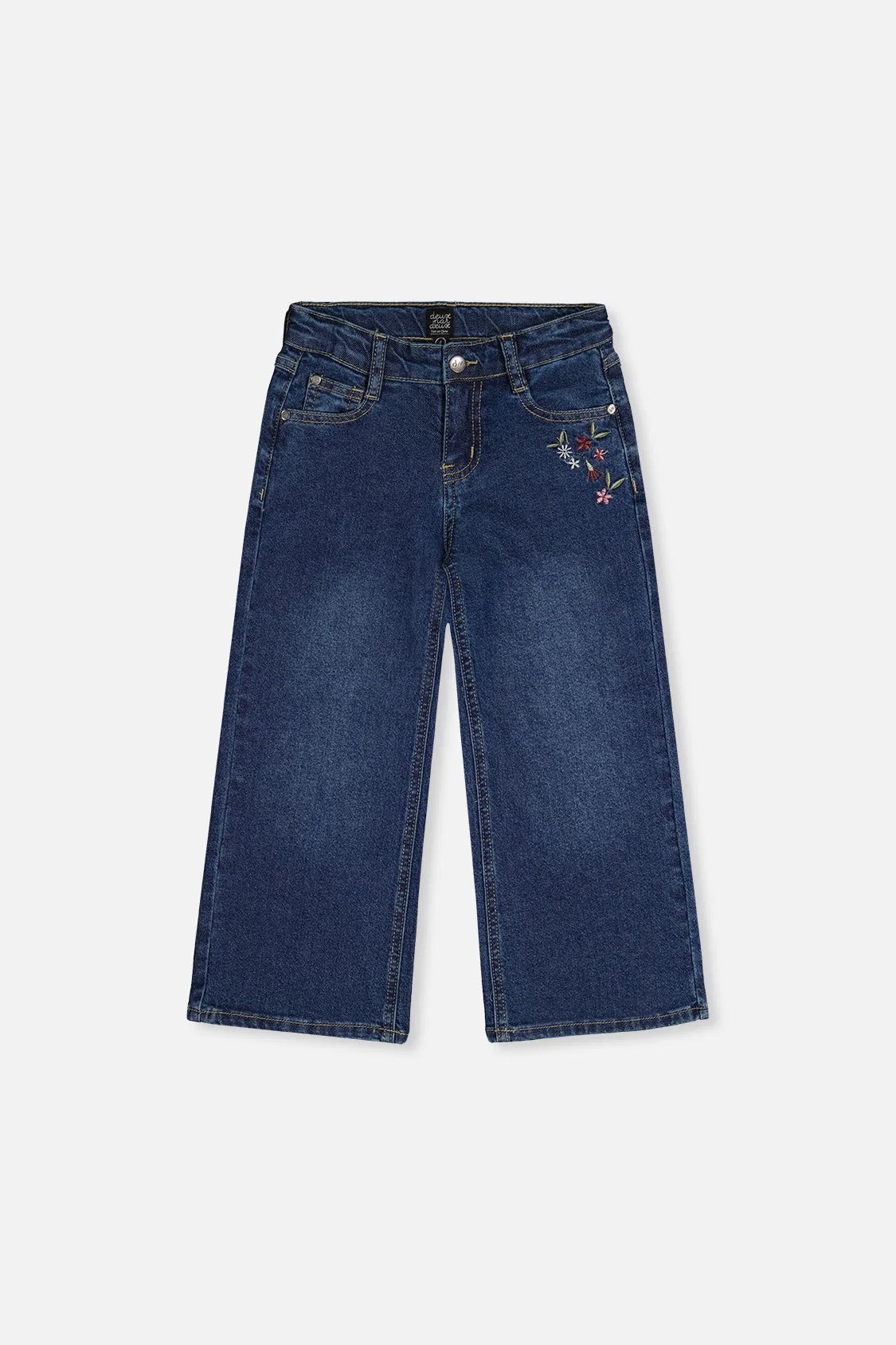 Embroidered Jeans | Light Blue Denim | Deux Par Deux
