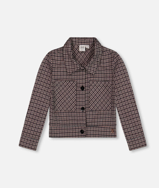 Jacquard Knit Jacket | Houndstooth | Deux Par Deux
