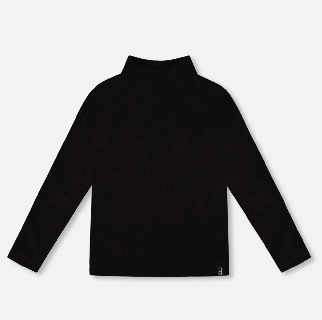 Super Soft Ribbed Mock Neck Top | Black | Deux Par Deux