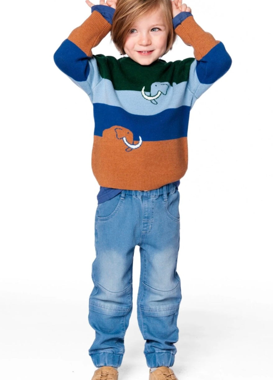 French Terry Jogger Pants | Light Blue Denim | Deux Par Deux