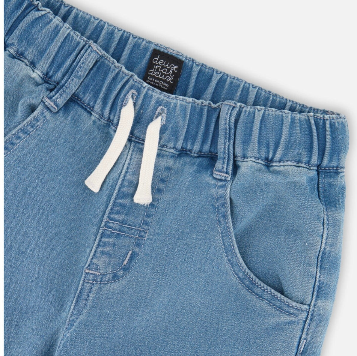 French Terry Jogger Pants | Light Blue Denim | Deux Par Deux