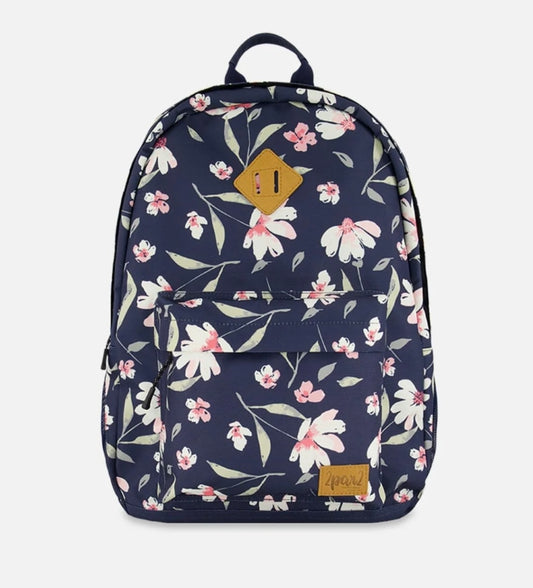 Kids Backpack | Navy Floral | Deux Par Deux