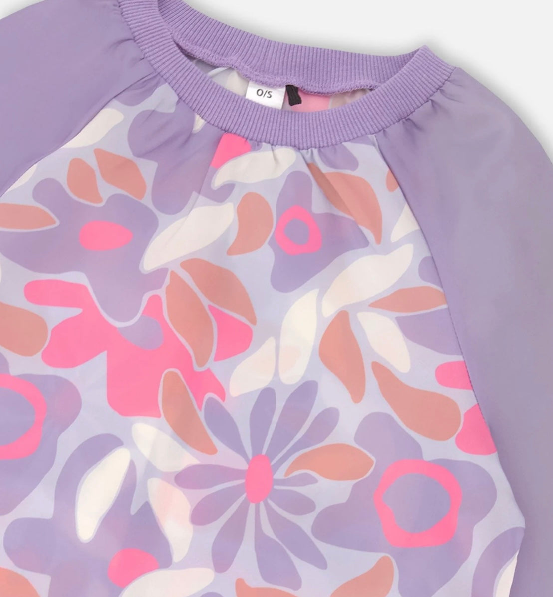 School Apron | Lilac Retro Flower Print | Deux Par Deux