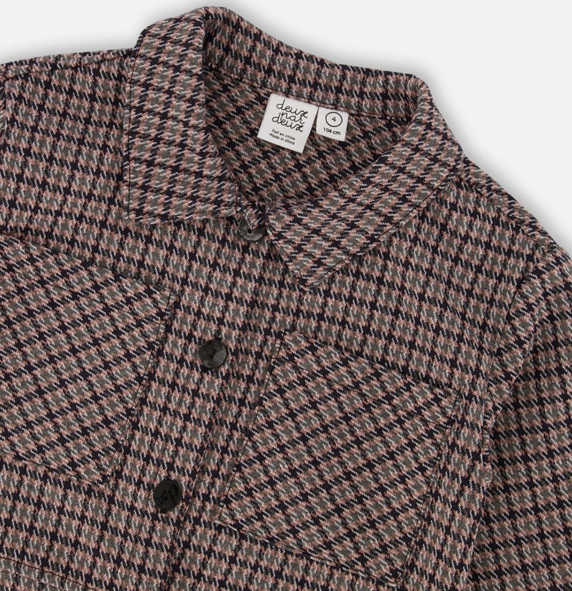 Jacquard Knit Jacket | Houndstooth | Deux Par Deux