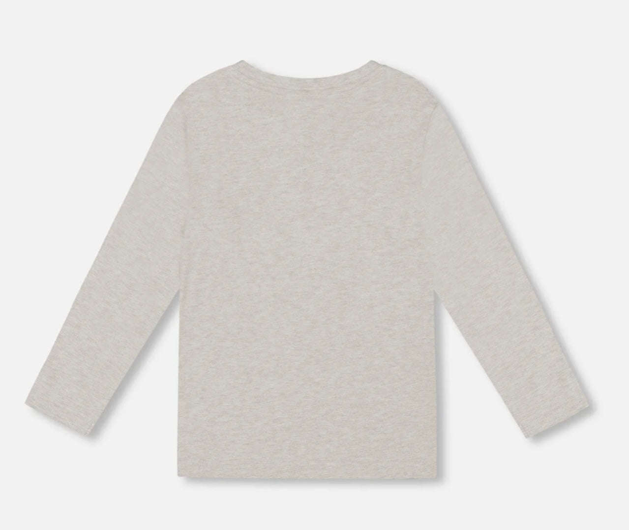 Organic Cotton Jersey Pocket T-Shirt | Heather Beige Grey | Deux Par Deux