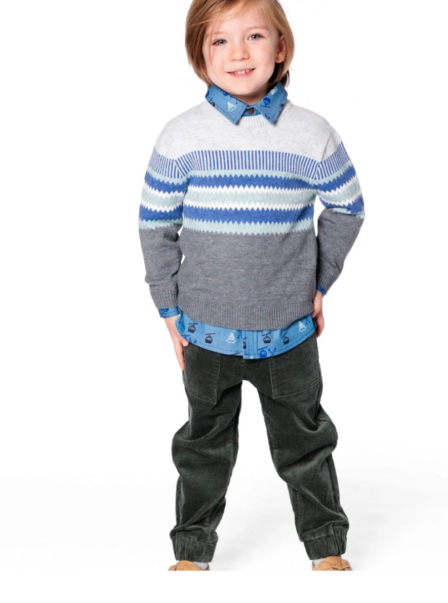 Stretch Corduroy Jogger Pants | Dark Forest | Deux Par Deux