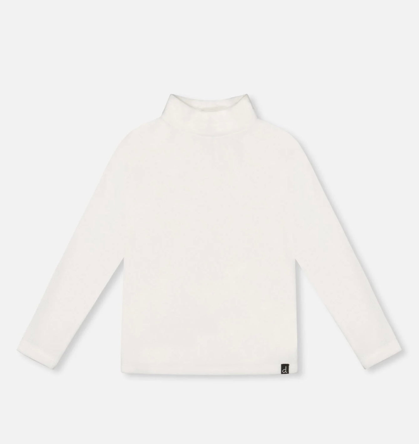 Super Soft Ribbed Mock Neck Top | White | Deux Par Deux