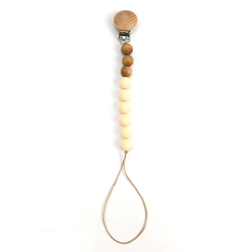 Wood + Silicone Pacifier Clips