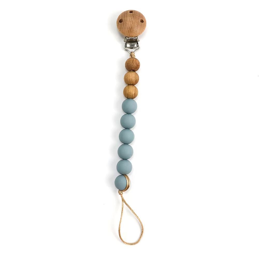 Wood + Silicone Pacifier Clips